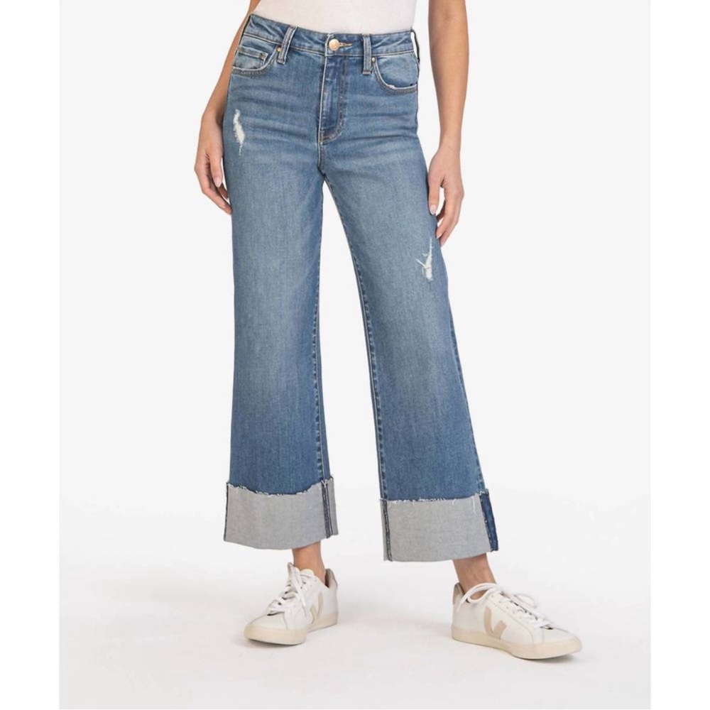 KUT FROM THE KLOTH meg high rise fab ab wide leg jeans Size: 8
